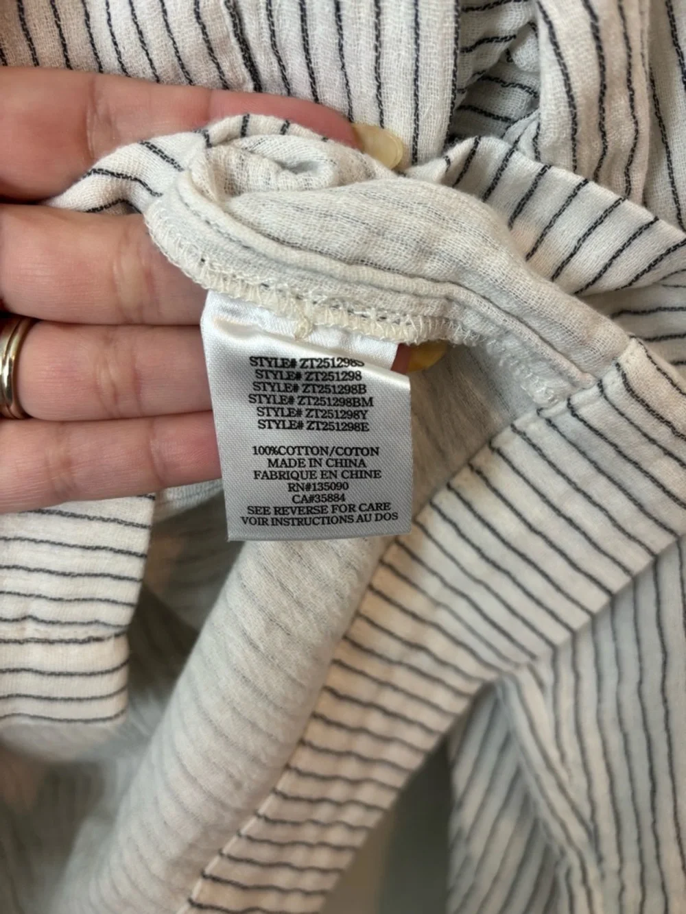 Z Supply Del Mar Striped Cream Shirt - Picture 9 of 9